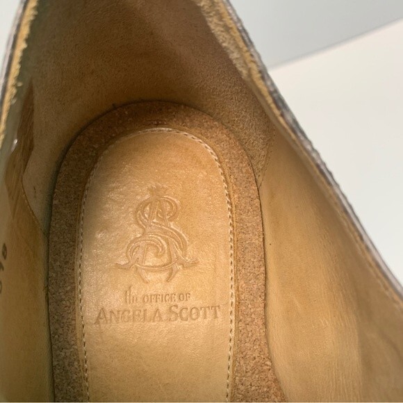 THE OFF OF ANGELA SCOTT Navy Double Monk Strap Leather Sz 40 / 9.5 US Shoes - Picture 11 of 11